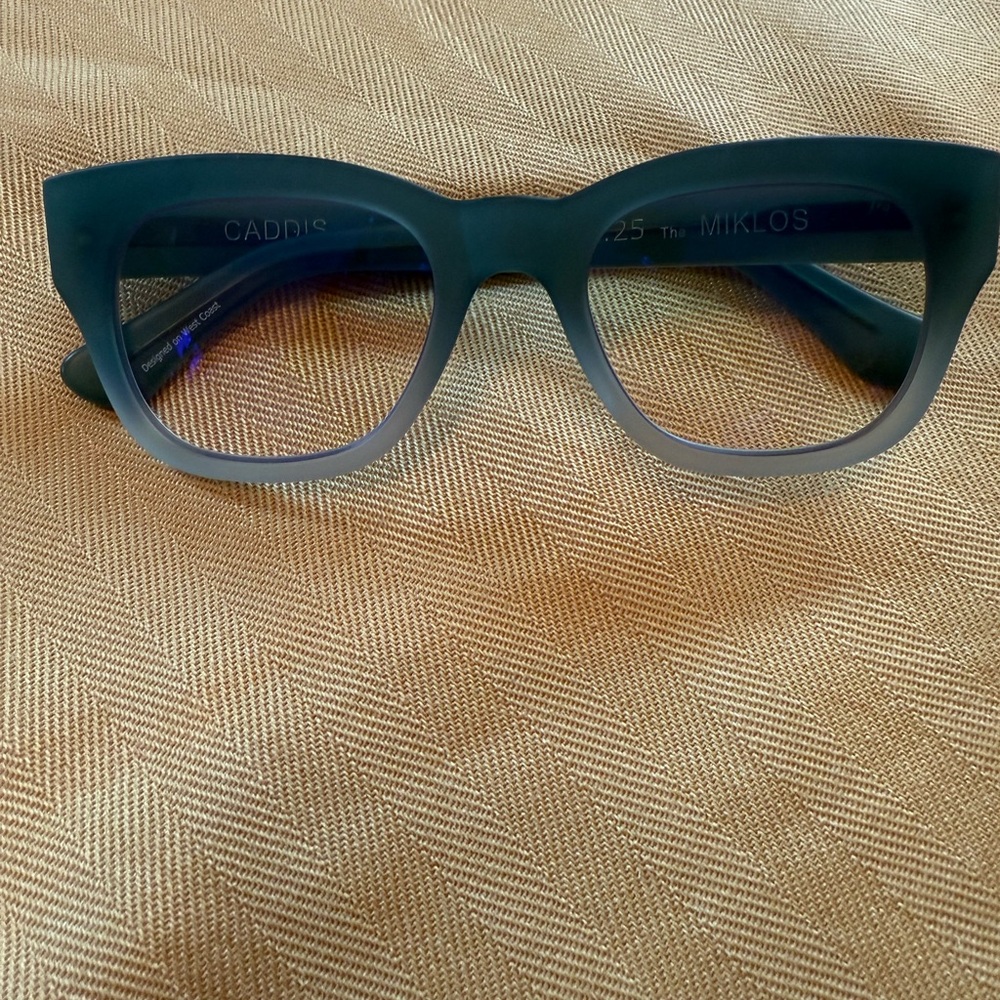 Caddis, Green and Blue Wayfarer Glasses with Matte Finish. New, never worn.